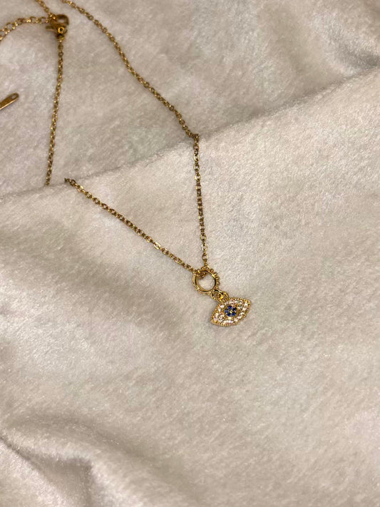 Gemstone Gold Eye Necklace 18K Gold Plated Premium Necklace