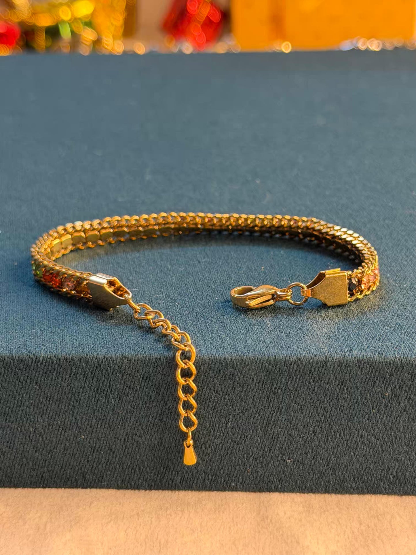 Rainbow Royale Gold Plated Tennis Bracelet