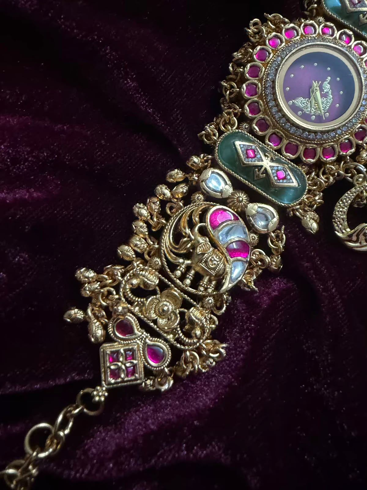 Moon Stars Peacock Dial Luxury Watch Rakhi with Charms (Free Initial)