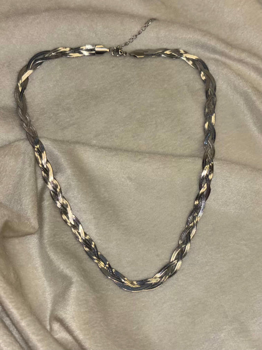 Twisted Snake Chain Necklace Silver Plated Premium Necklace