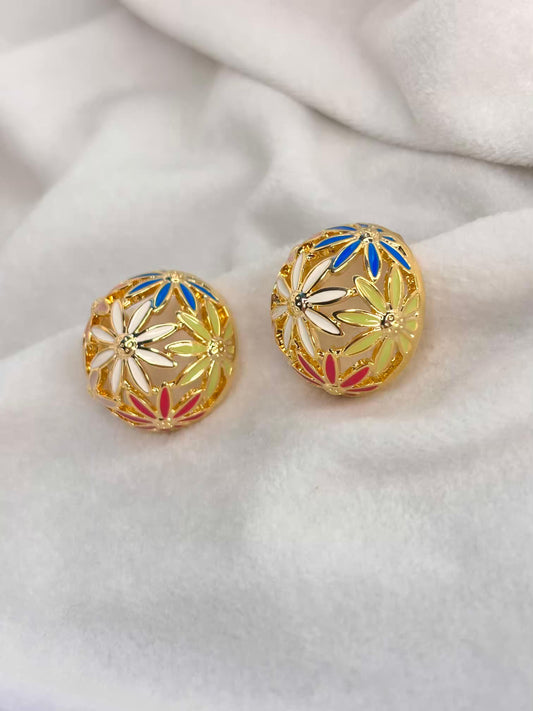 Net Ball Earrings 18K Gold Plated Premium Earrings