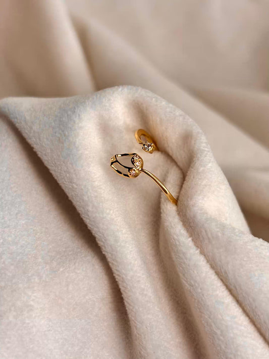 Translucent Bud Ring 18K Gold plated Adjustable Ring
