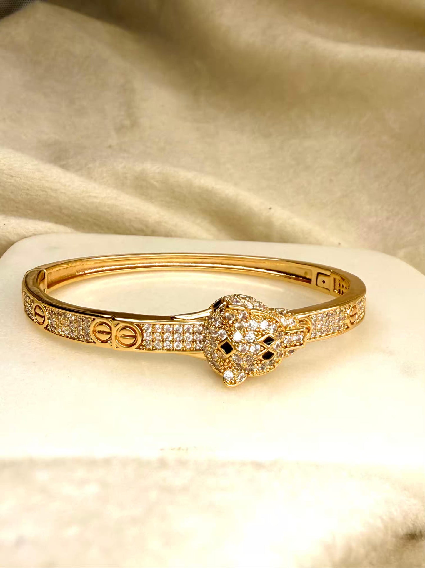 Gold Panther Bangle/ Gold Panther Kada Bangle