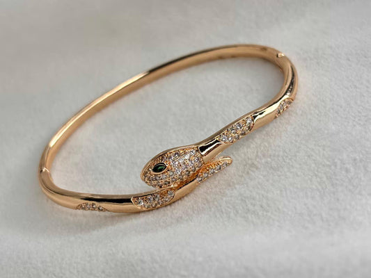 Studded Serpent  Bangle 18K Gold Plated Premium Kada Bangle