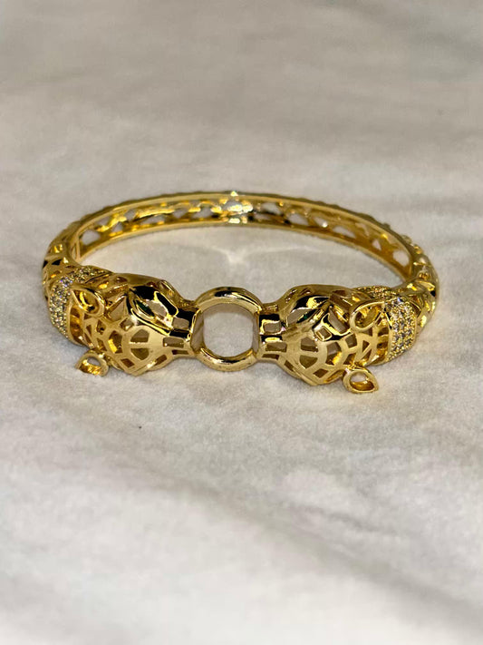 Dual Tigress Luxe Bangle 18K Gold Plated Premium Kada Bangle  Bangle