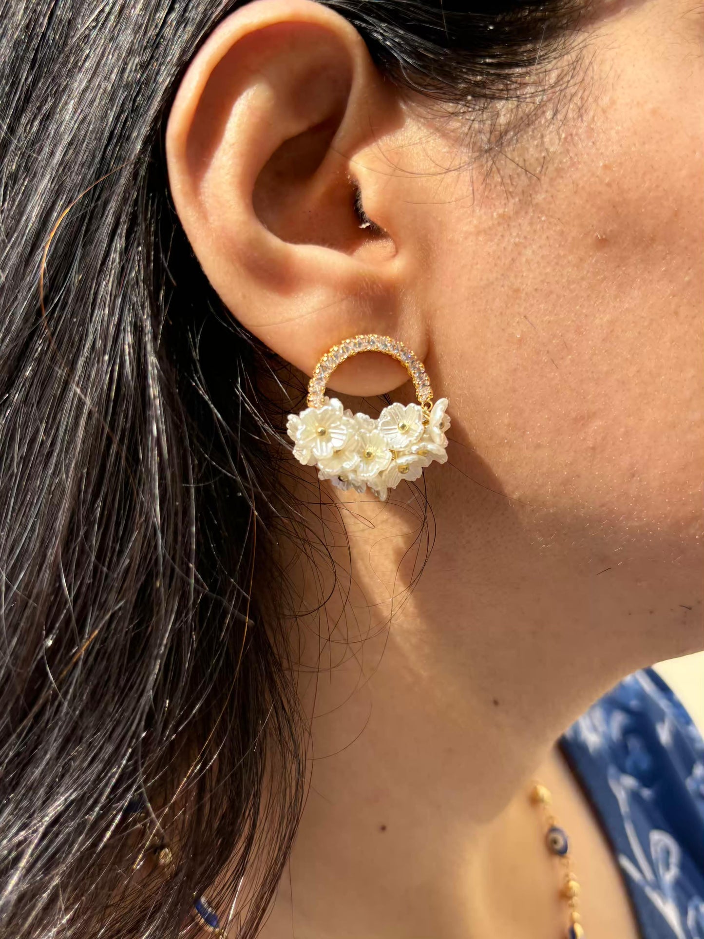 Flower Basket Studds 18K Gold Plated Premium Earrings