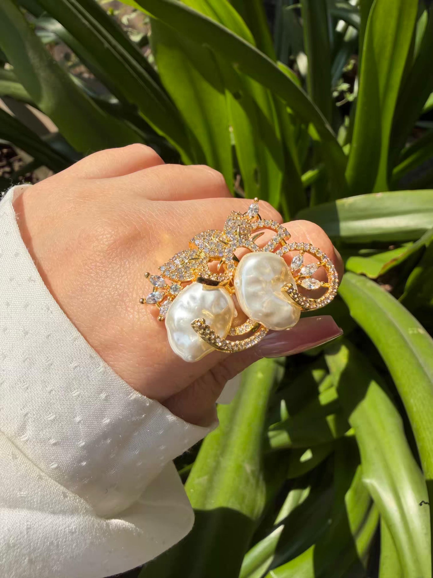 Ivory Pearl Statement Gold Plated Ring