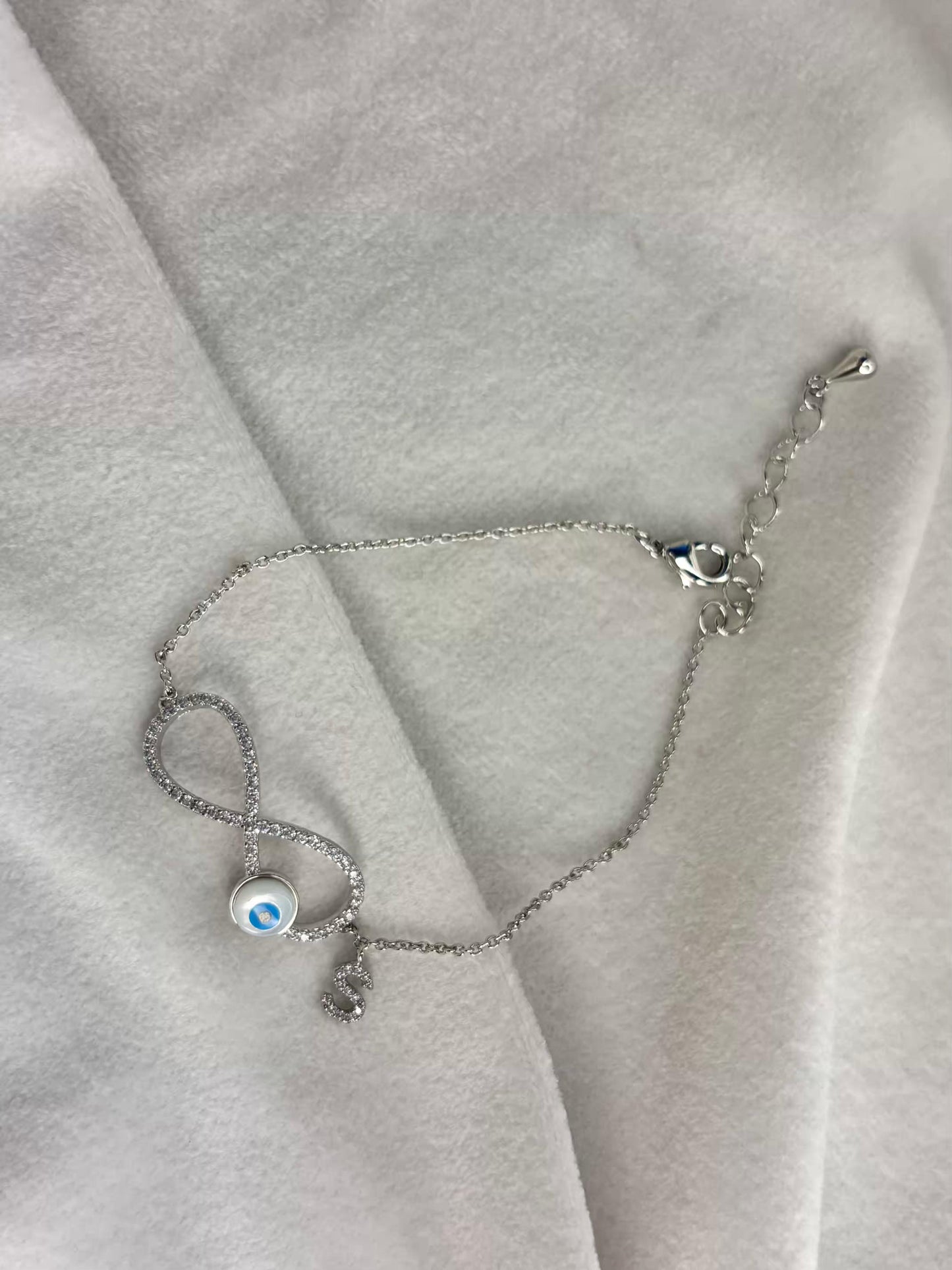 Infinity Evil Eye Silver Plated Premium Adjustable Chain Bracelet