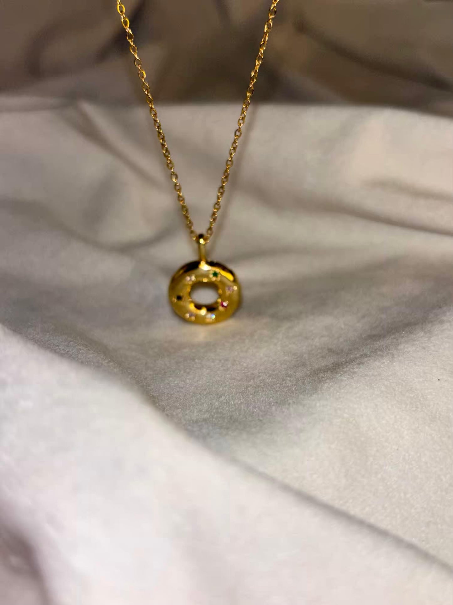 Colorburst Donut 18K Gold Plated Premium Necklace
