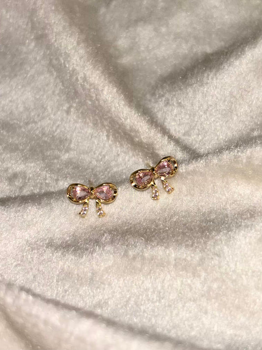 Lavender Bow Earrings 18K Gold Plated Premium Earrings