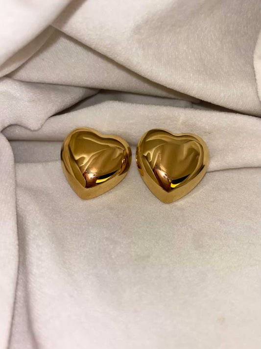 Chunky Big Hearts Earrings 18K Gold Plated Premium Earrings