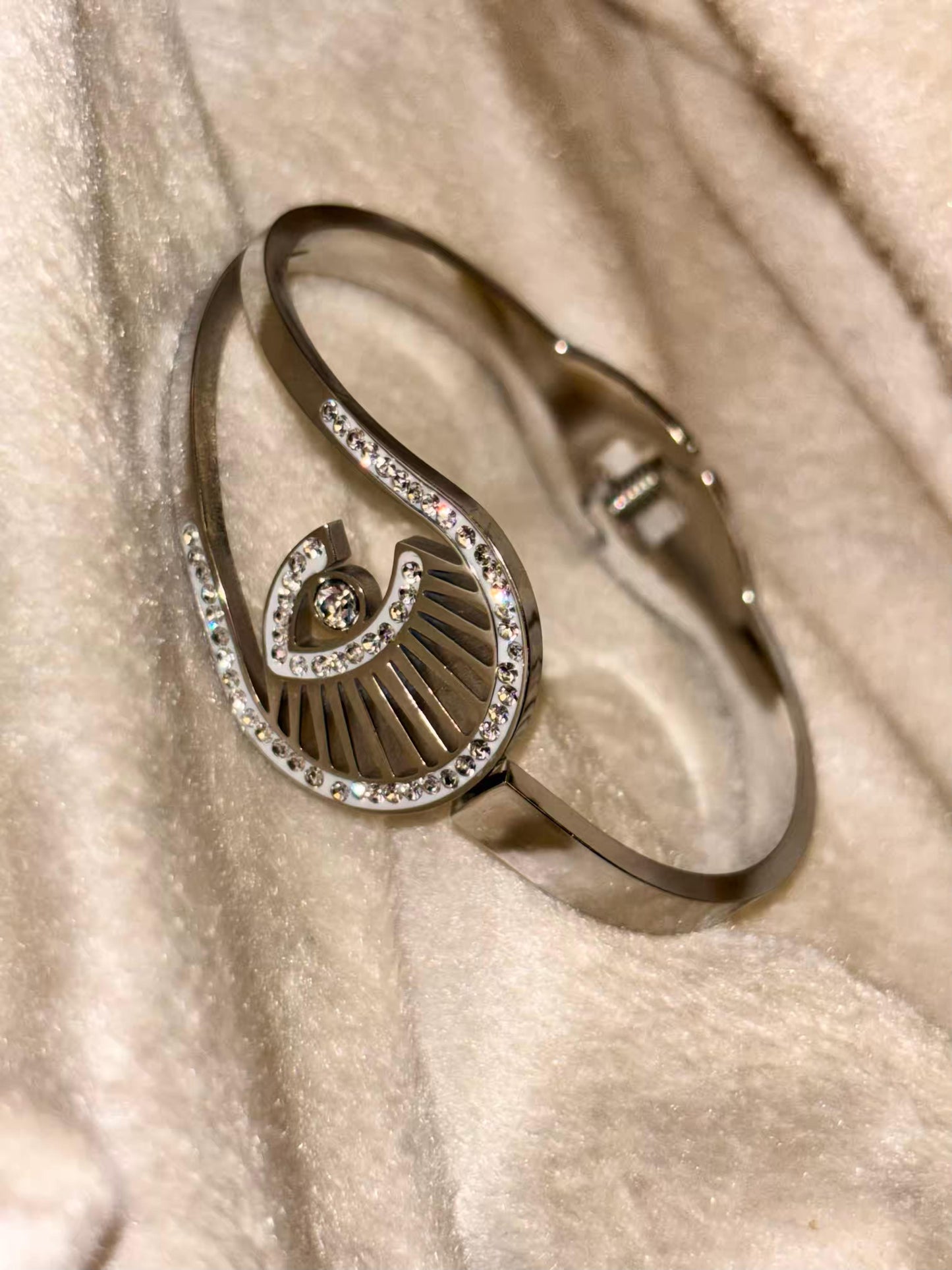 For Thin Wrist Silver Peacock Bangle Silver plated Premium Bangle 2.2 - 2.4 Size