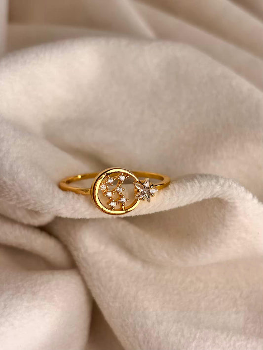 Circle Bling 18K Gold plated Adjustable Ring