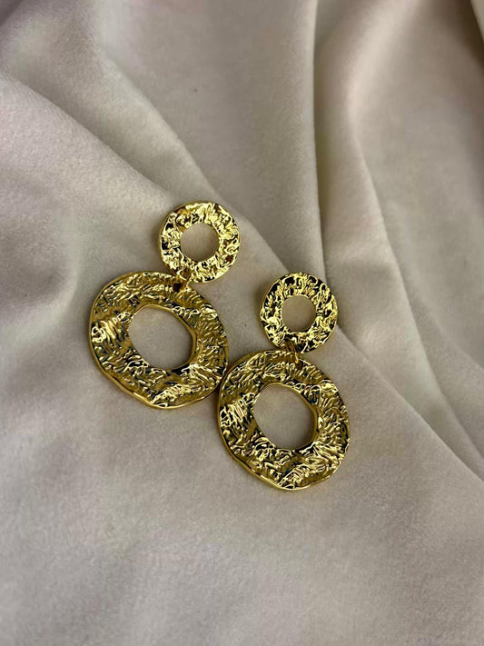 Round Premium  Ear Studs 18K Gold Plated Premium Earrings