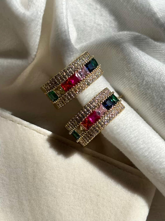 Color Studds Earrings 18K Gold Plated Premium Earrings