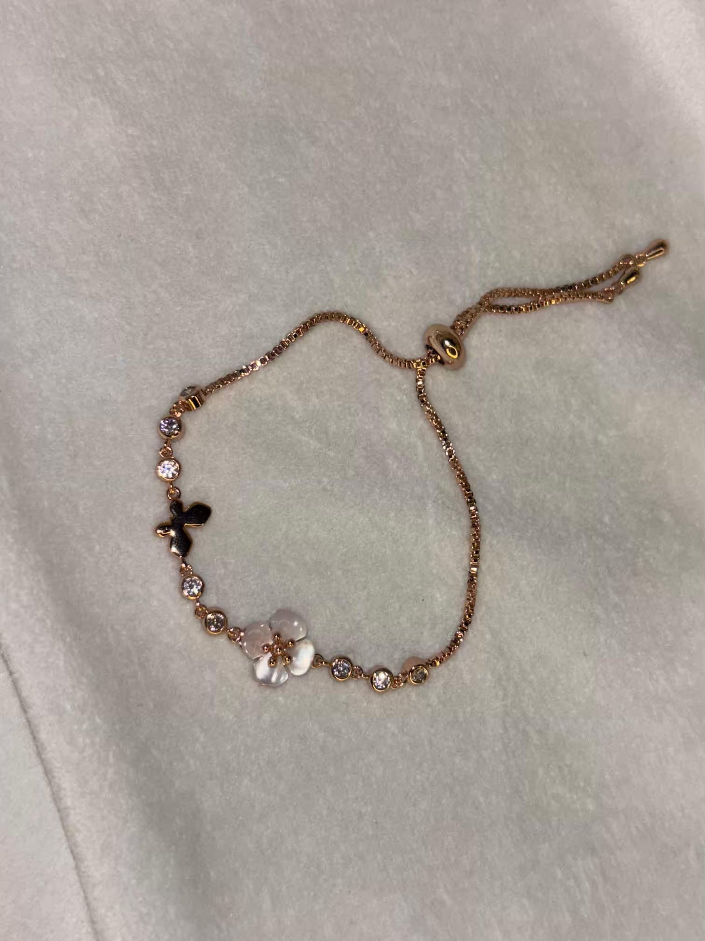 Translucent Flora Bracelet 18K Gold Plated Premium Adjustable Chain Bracelet
