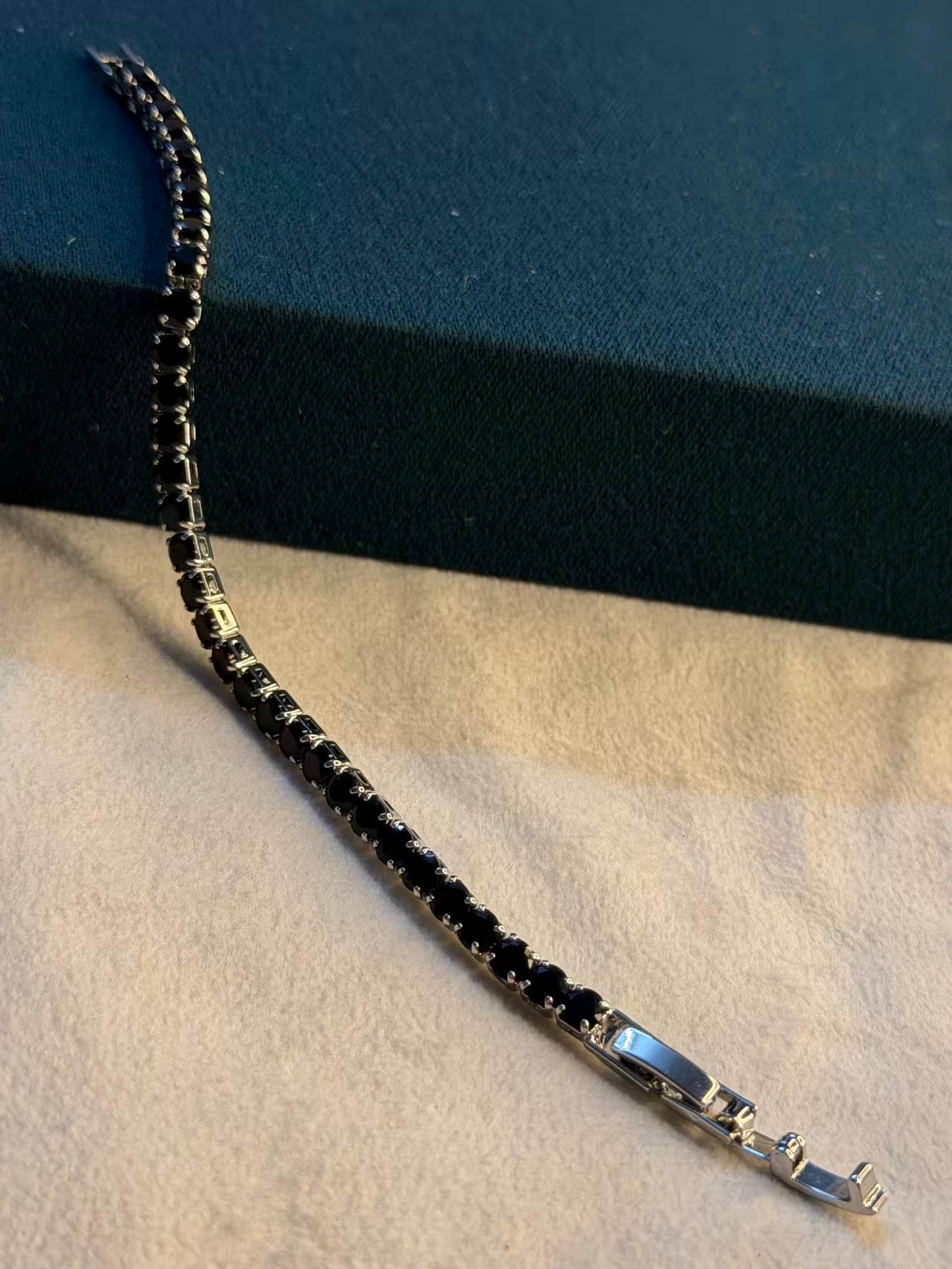 Noir Edge Silver Plated Tennis Bracelet