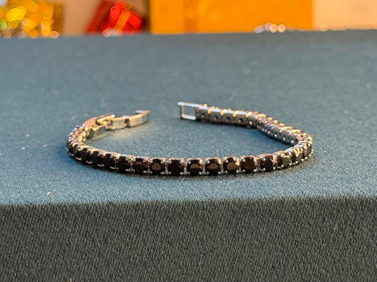 Noir Edge Silver Plated Tennis Bracelet
