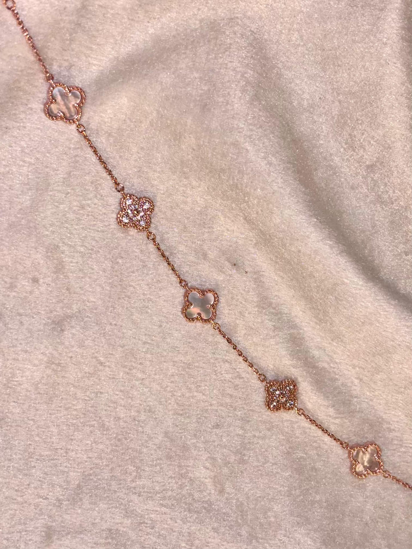 Twin Clovers Premium Rose Gold Plated Chain Bracelet
