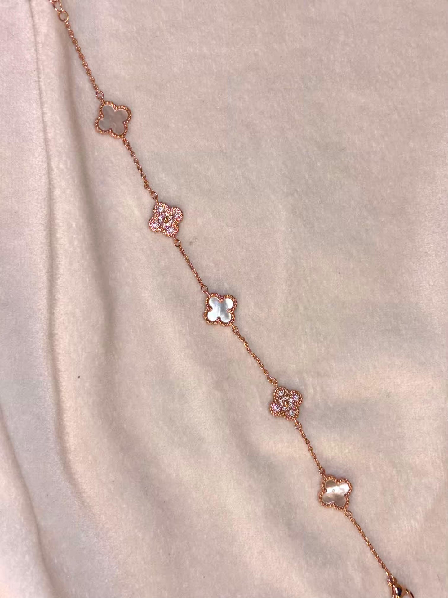 Twin Clovers Premium Rose Gold Plated Chain Bracelet