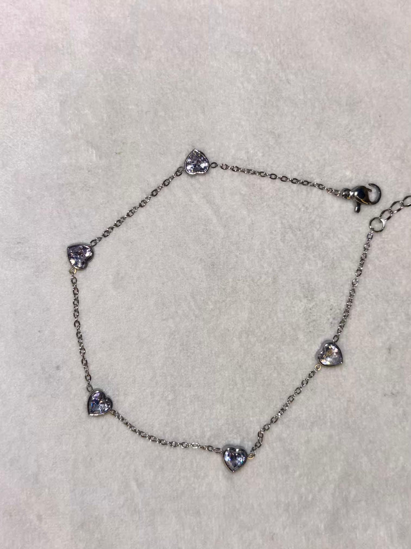Minimal Silver studded Premium Anklet Payal with Silver hooks