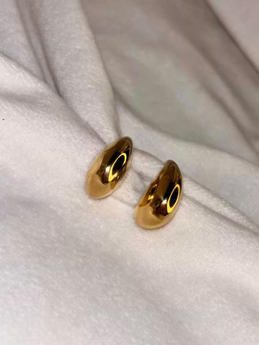 Thick Curve Ear Studds 18K Gold Plated Premium Earrings