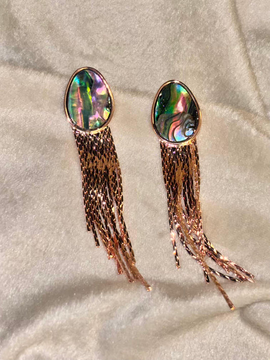 Iridescent Tassel Earrings 18K Gold Plated Premium Earrings