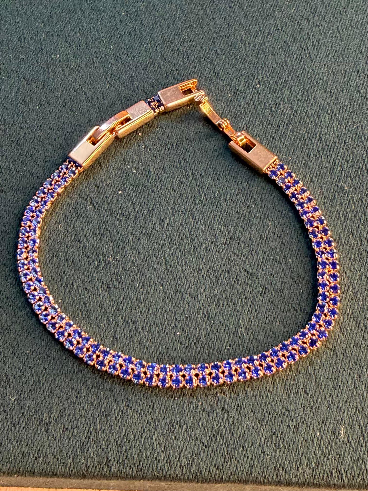 Blue Royal Gold Plated Tennis Bracelet