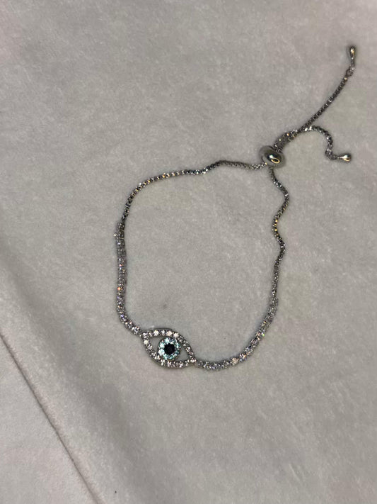 Evil Eye Silver Plated Premium Adjustable Chain Bracelet