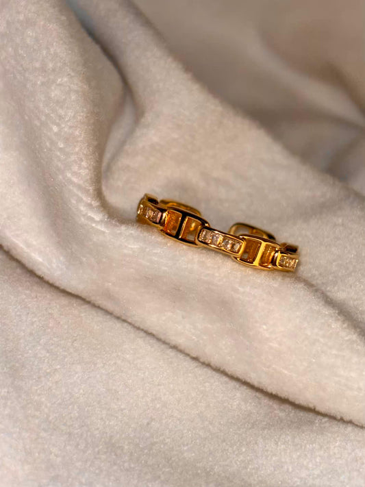 Heart Window Ring 18K Gold plated Adjustable Ring