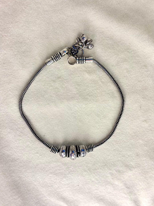 Silver Swivel Premium Anklet Payal with Silver hooks