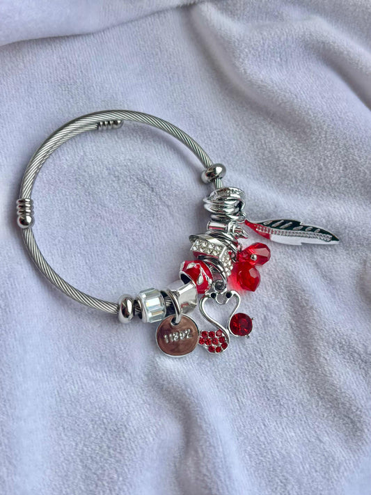 Pandora Charms Candy Red Bracelet ( Silver )