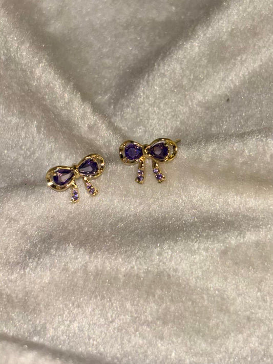 Purple Knot Studds Earring  18K Gold Plated Earrings Premium Earrings