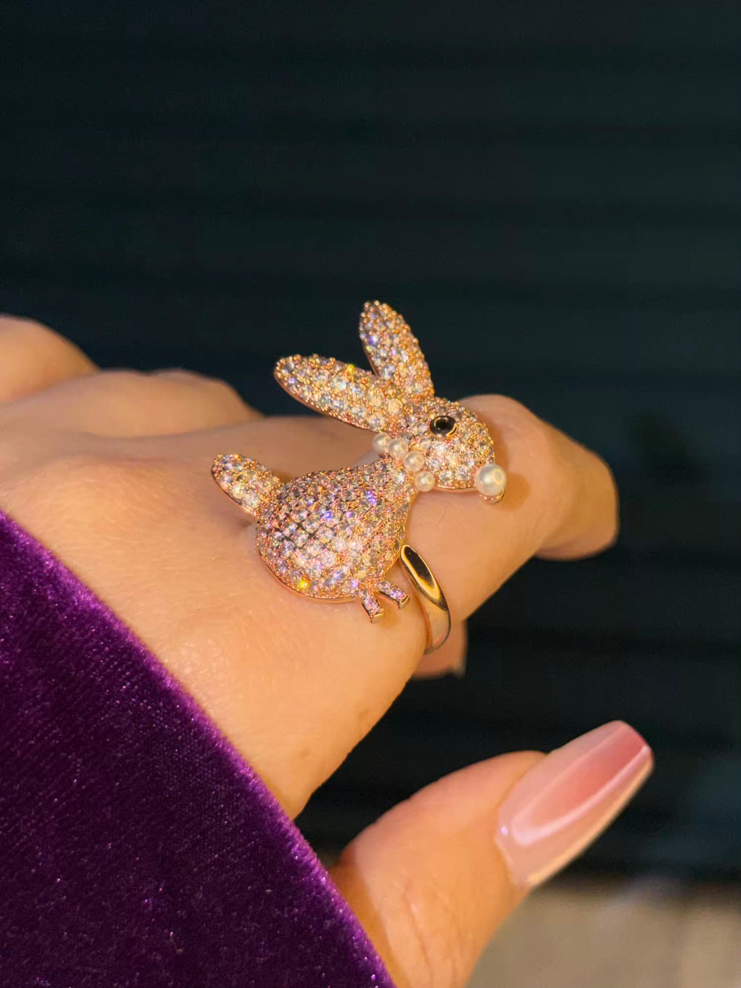 Rabbit Elegant Rose Gold Plated Premium Ring (Adjustable)