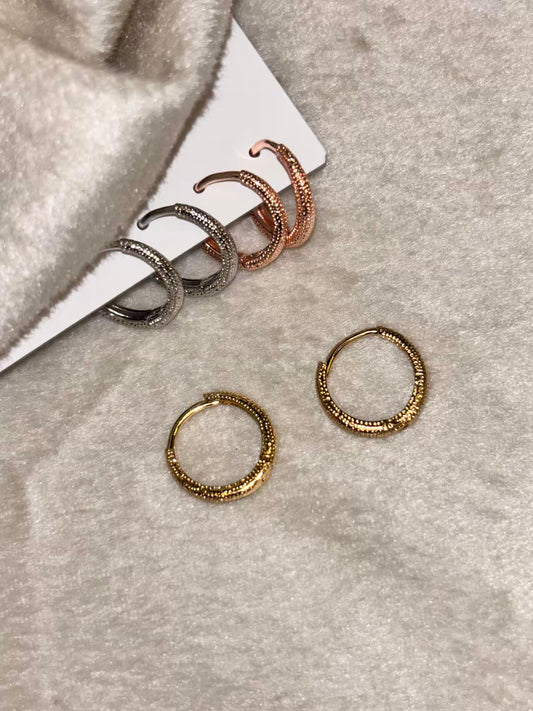 Multi Toned Huggies Set Premium Earrings