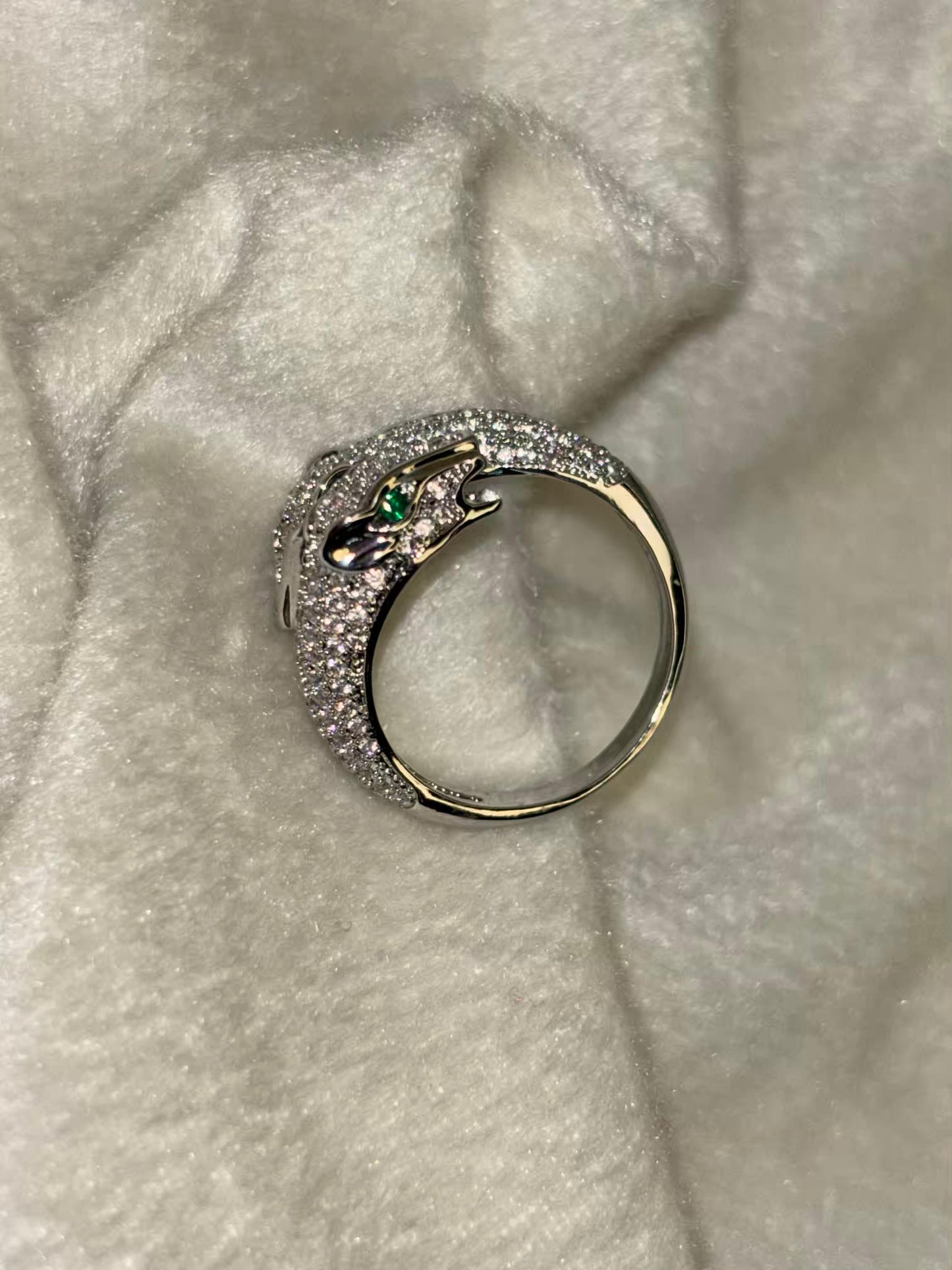 Heavy Studded Snake Nail Ring Silver Plated Premium Ring