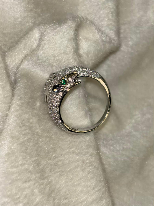 Heavy Studded Snake Nail Ring Silver Plated Premium Ring