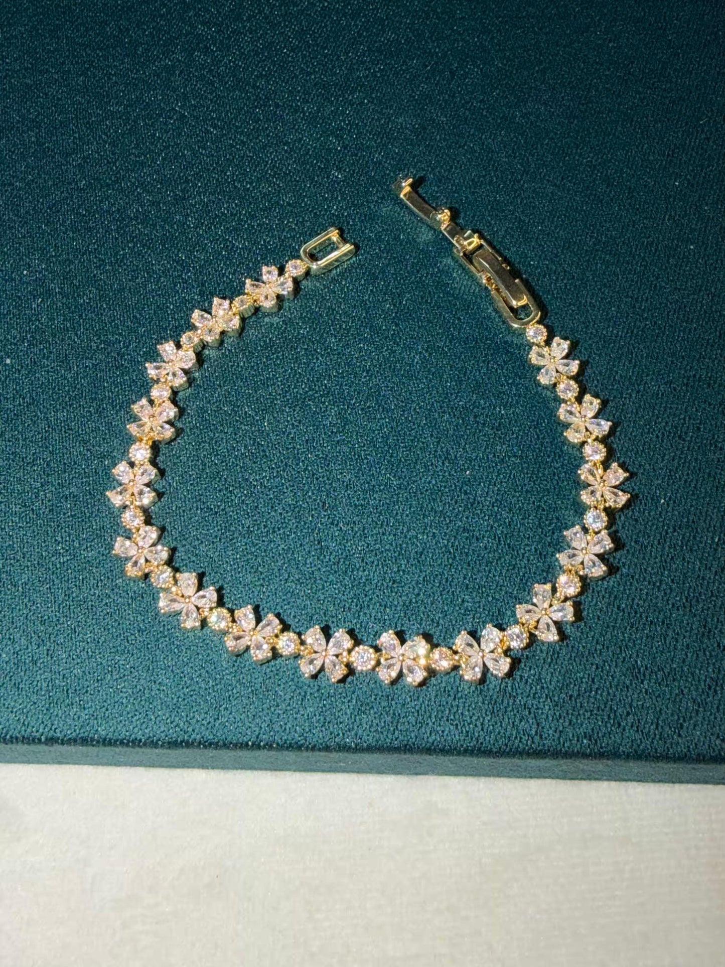 Flora Spark Diamond Plated Tennis Bracelet