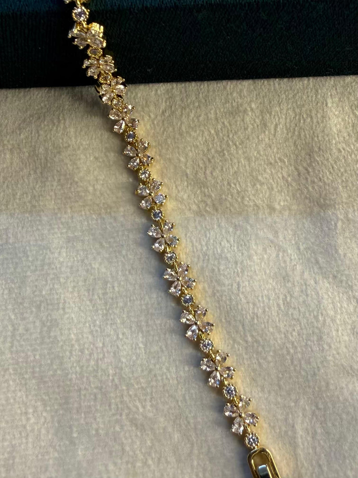 Flora Spark Diamond Plated Tennis Bracelet