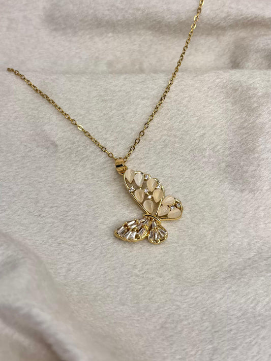 Motif Butterfly Necklace 18K Gold Plated Premium Necklace