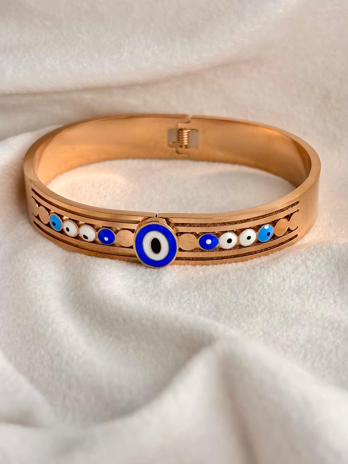Strewn Evil Eye Bangle 18K Gold Plated Premium Kada Bangle