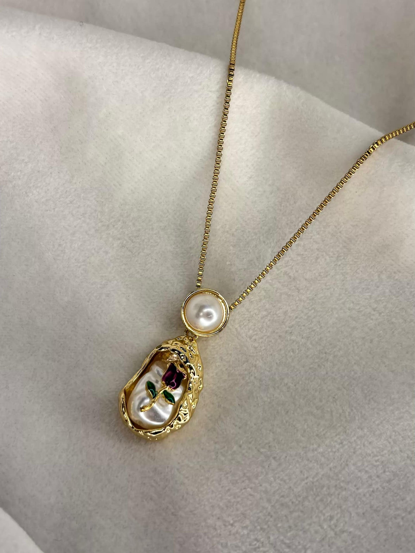 Beauty And the Beast Necklace 18K Gold Plated Premium Necklace
