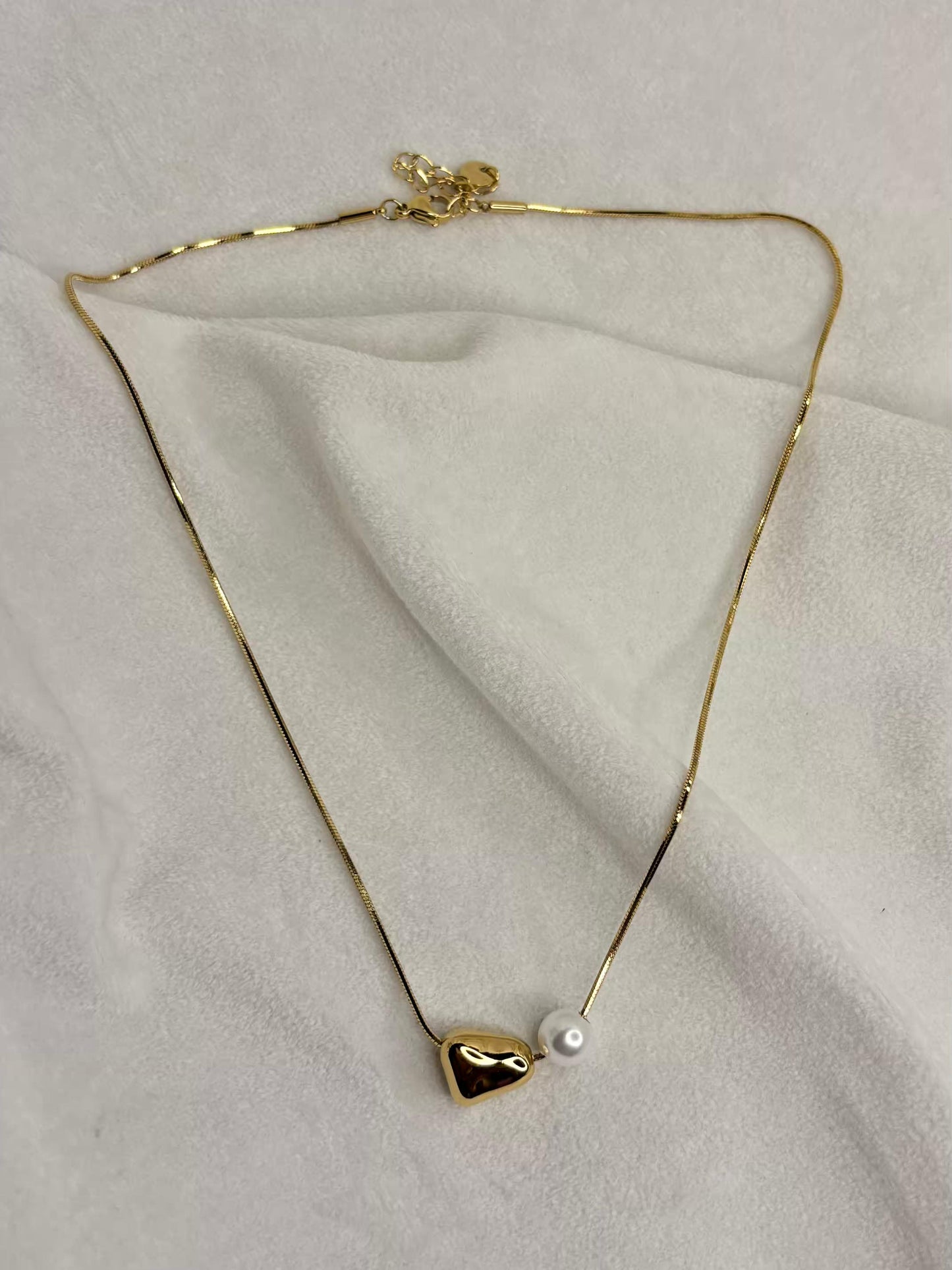 Pearl Heart Necklace 18K Gold Plated Premium Necklace