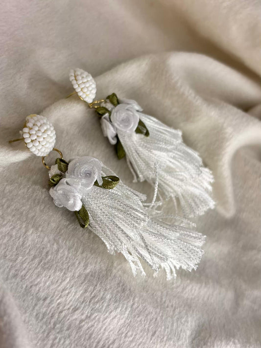 White Threads Earrings Premium Earrings