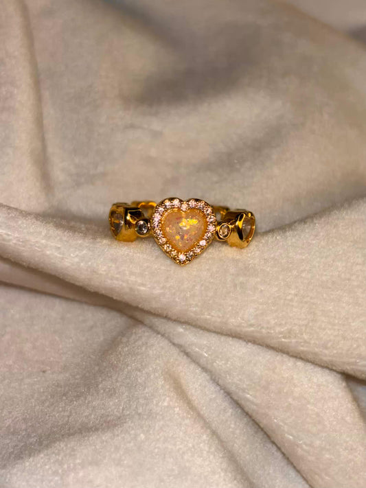 Chunky Hearts 18K Gold Plated Adjustable Ring