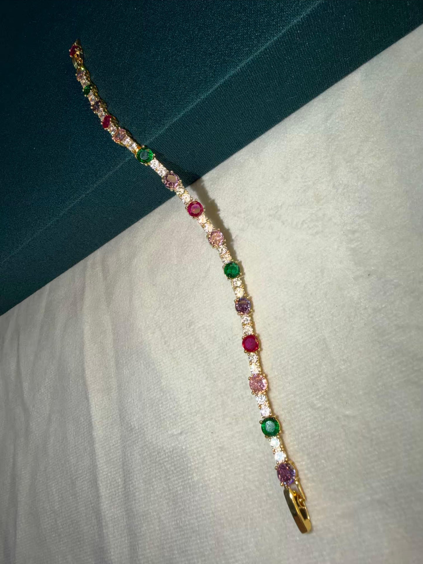 Carnival Cube Multicolour Silver Plated Tennis Bracelet