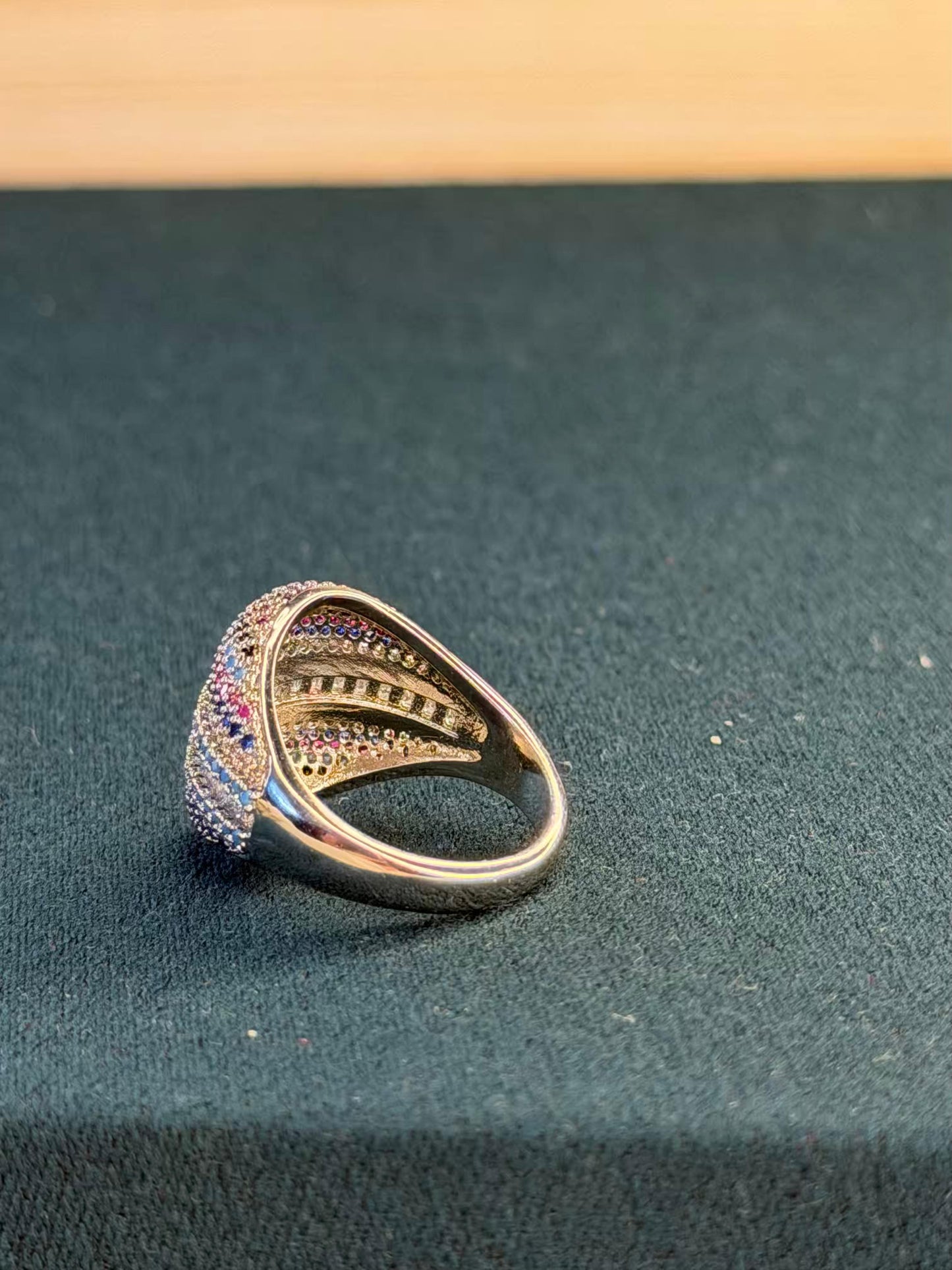 Multicoloured Silver Ring Size 8 US