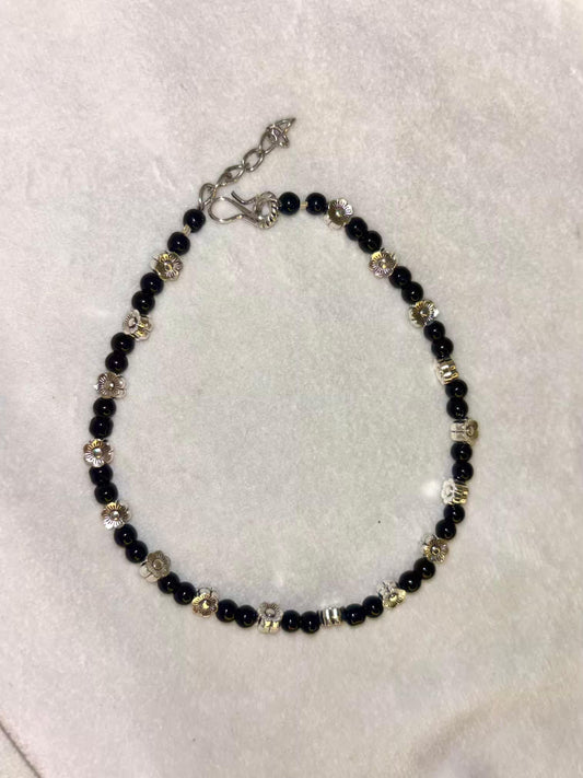 Silver Flower Premium Anklet Payal with Silver hooks