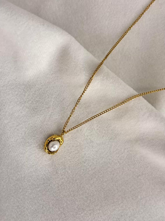 Pearl Basket Necklace 18K Gold Plated Premium Necklace