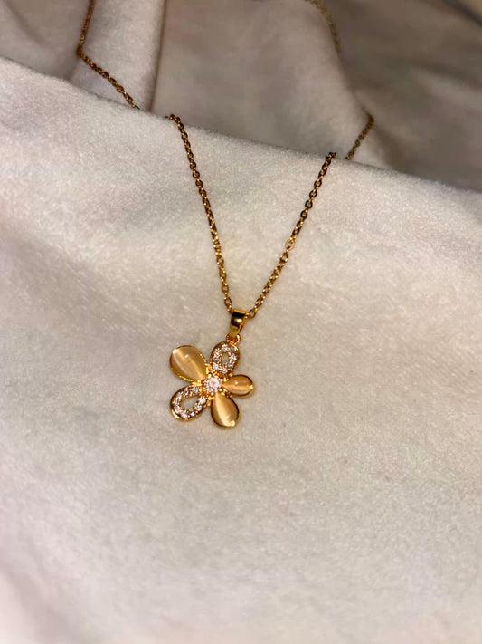 Studded Flora Necklace 18K Gold Plated Premium Necklace